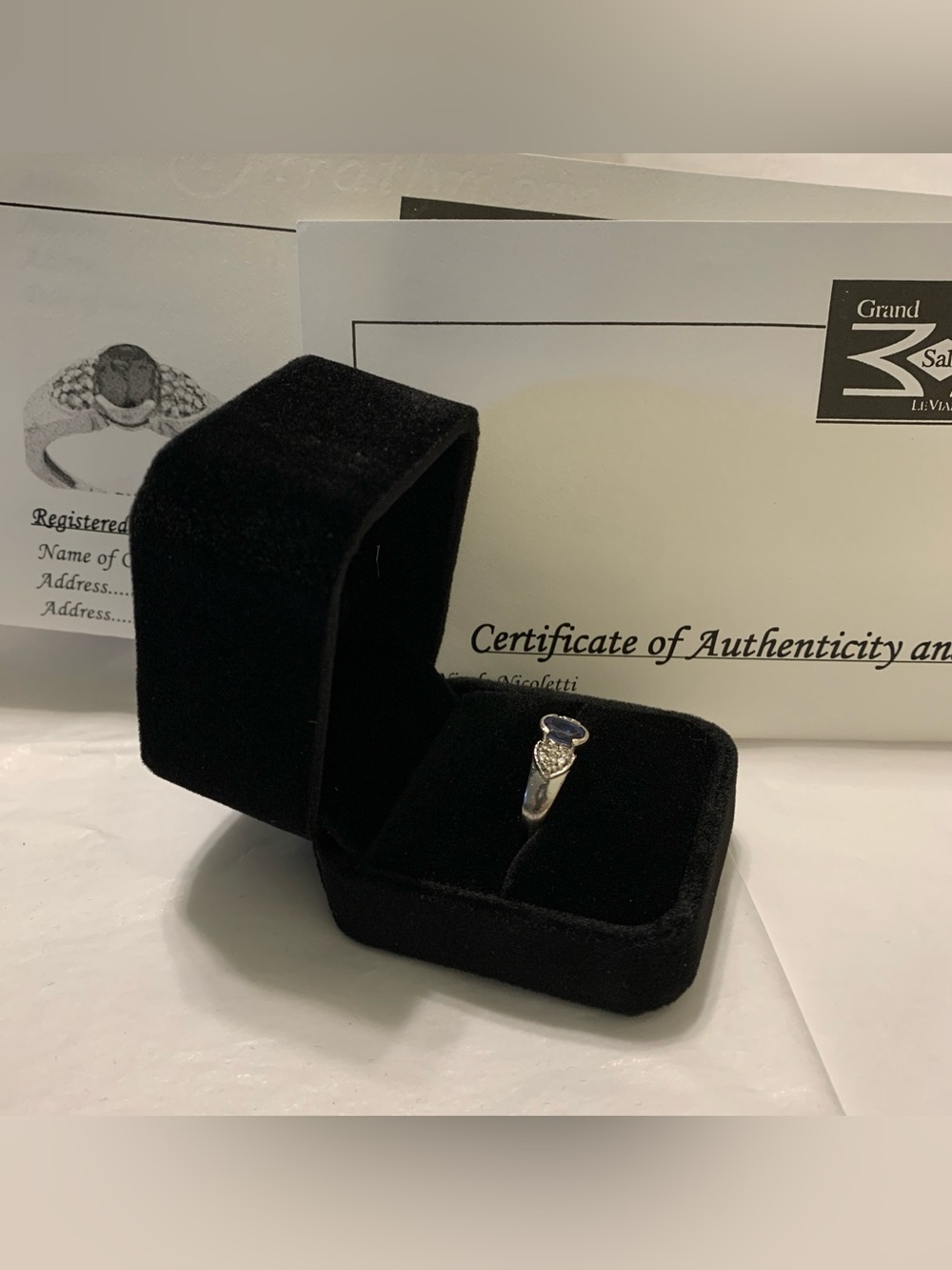Authentic LeVian white gold tanzanite diamond ring PRICE DROP – SHIPS TOMORROW - Picture 2 of 11